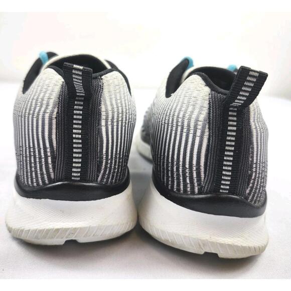 Skechers Womens 7.5 M Air Cooled Memory Foam Athletic Sneakers White Striped - Picture 3 of 9